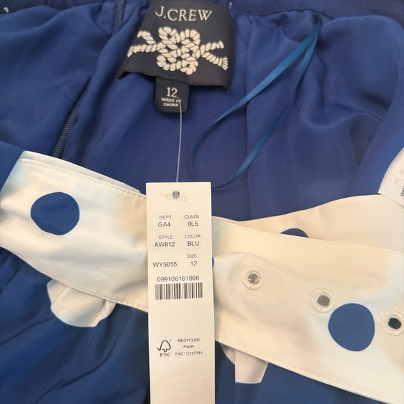 J. Crew Blue A-Line Tiered Midi Skirt - Picture 5 of 6